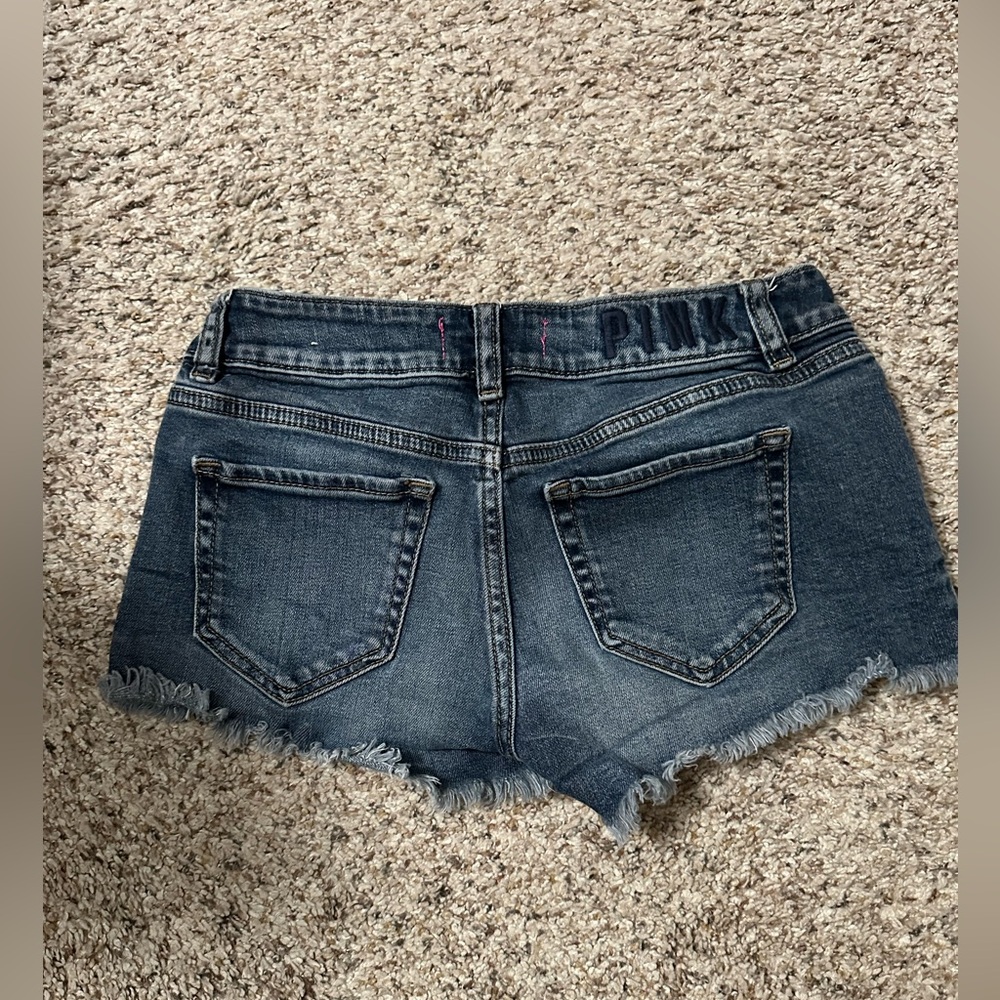 Pink - Cut Off Denim Blue Jean Shorts - Picture 2 of 3